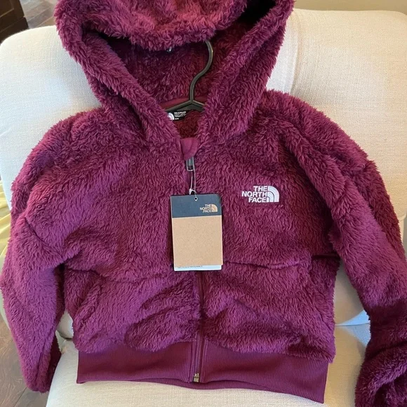 North Face Youth Hooded Furry Jacket Purple Size 10 Girls - Picture 4 of 8
